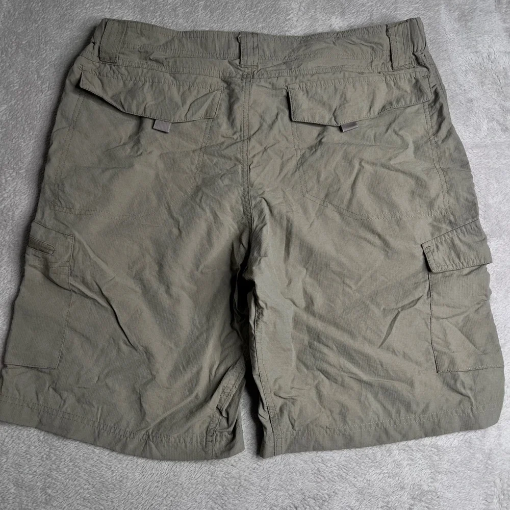 SUN RIVER CLOTHING CO Mens Cargo Shorts Khaki Nylon Polyester Zip Pocket Size 36